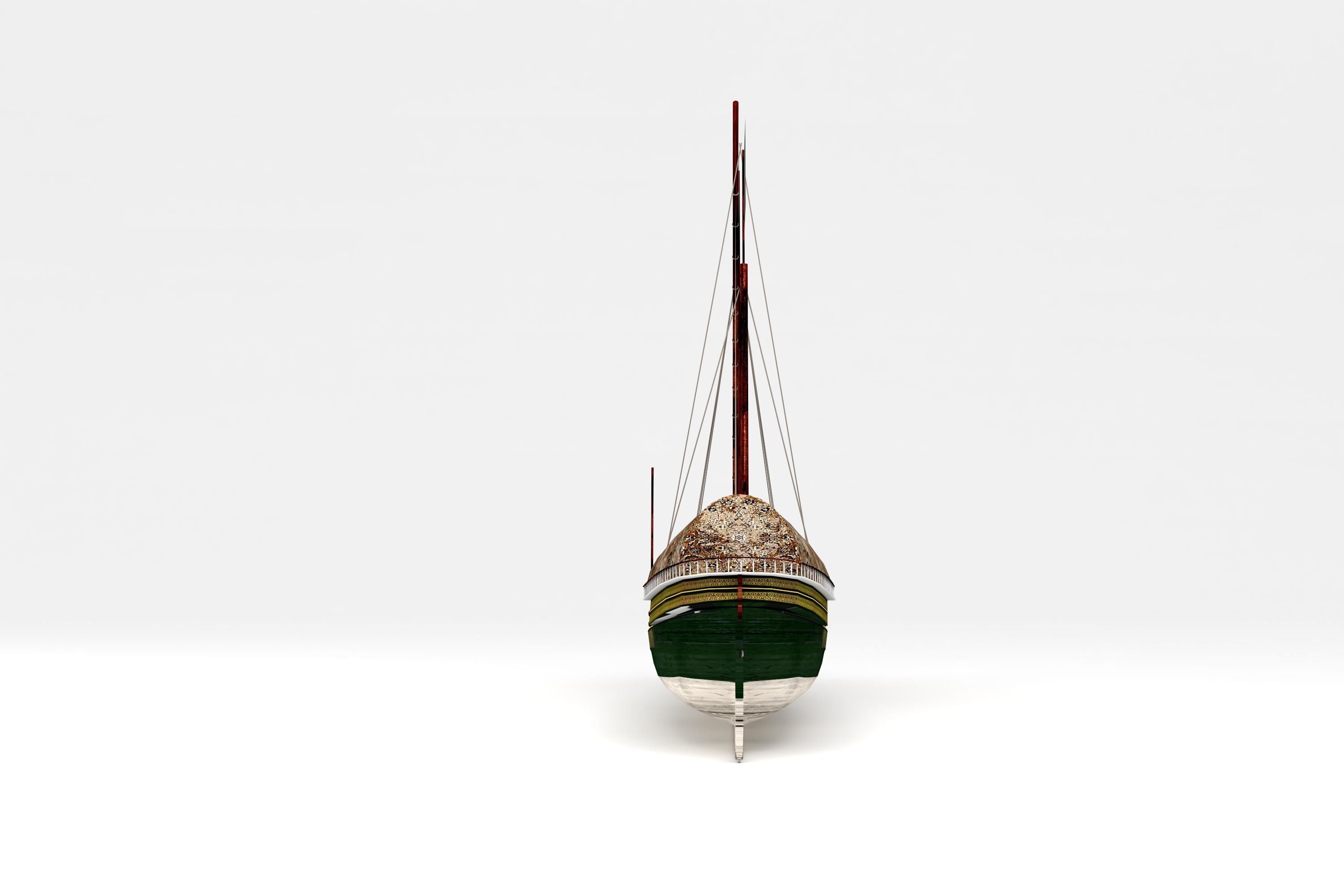3D Ottoman Boat model 3D model_3