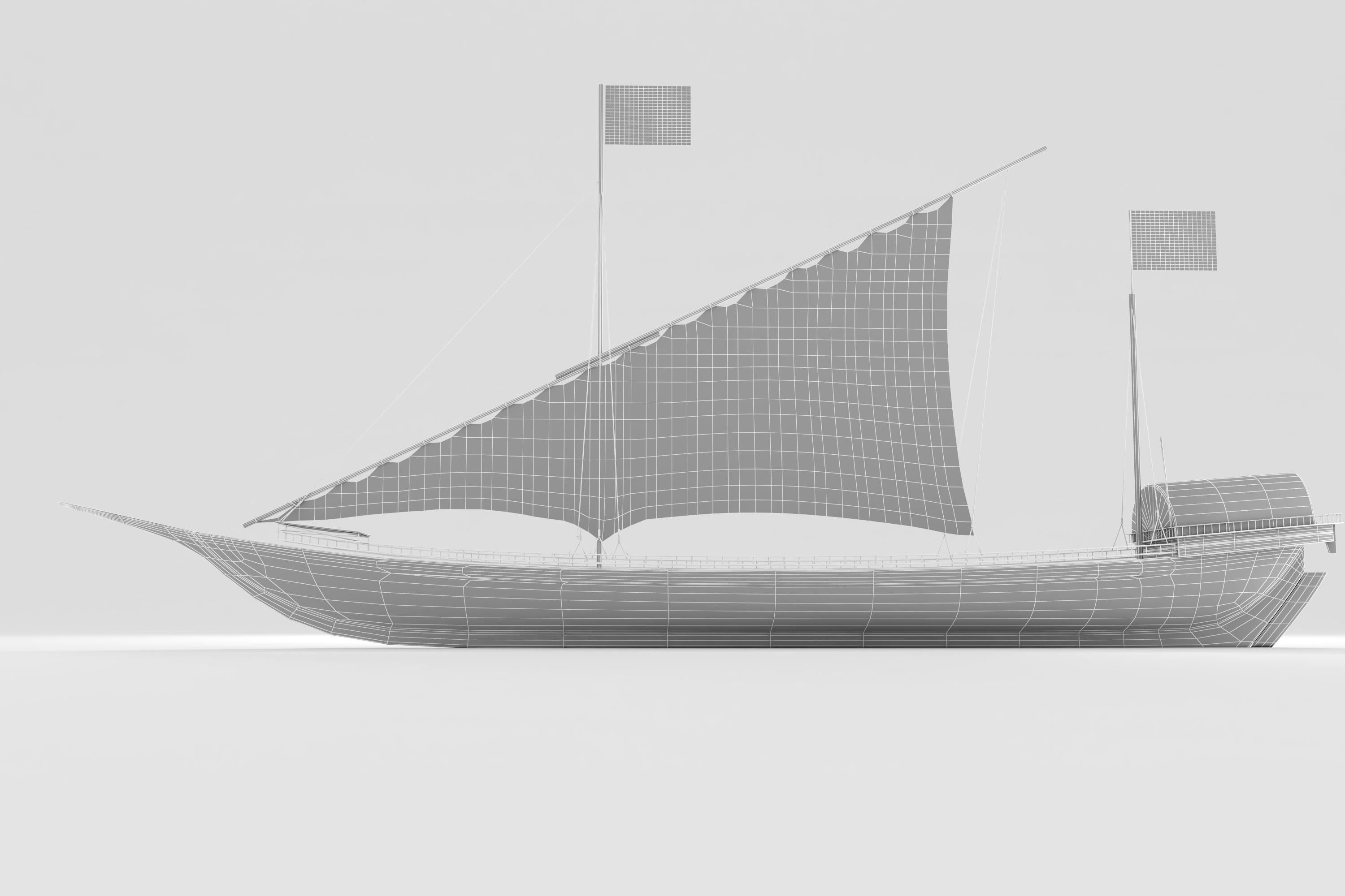3D Ottoman Boat model 3D model_9
