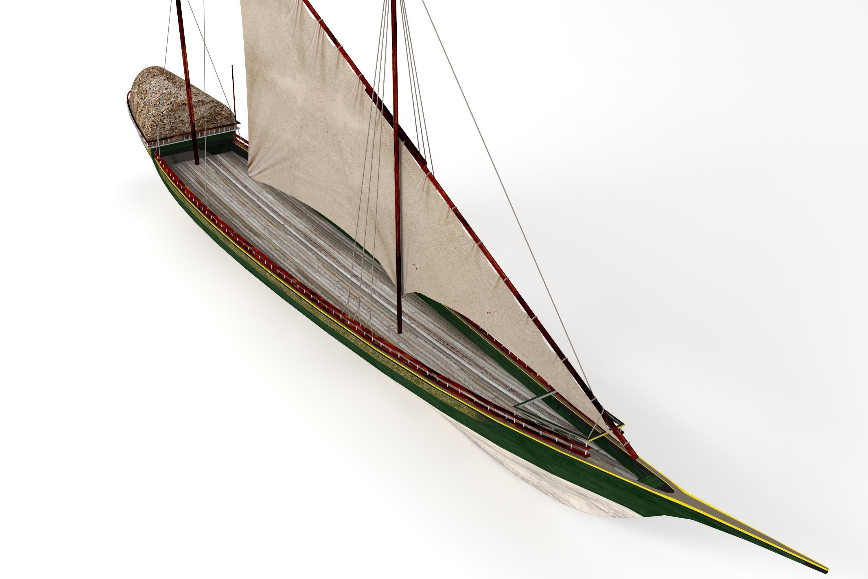 3D Ottoman Boat model 3D model_6