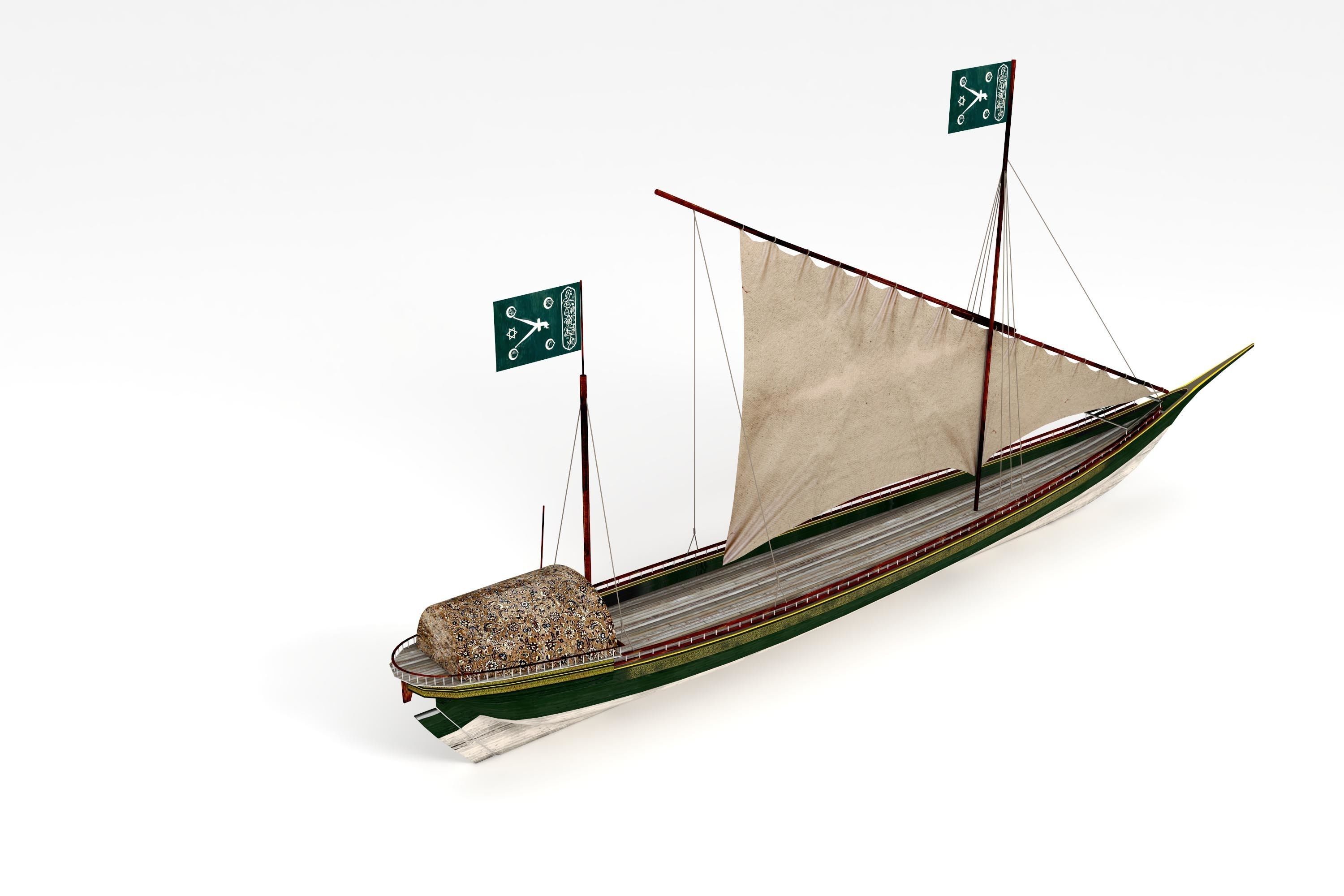 3D Ottoman Boat model 3D model_7