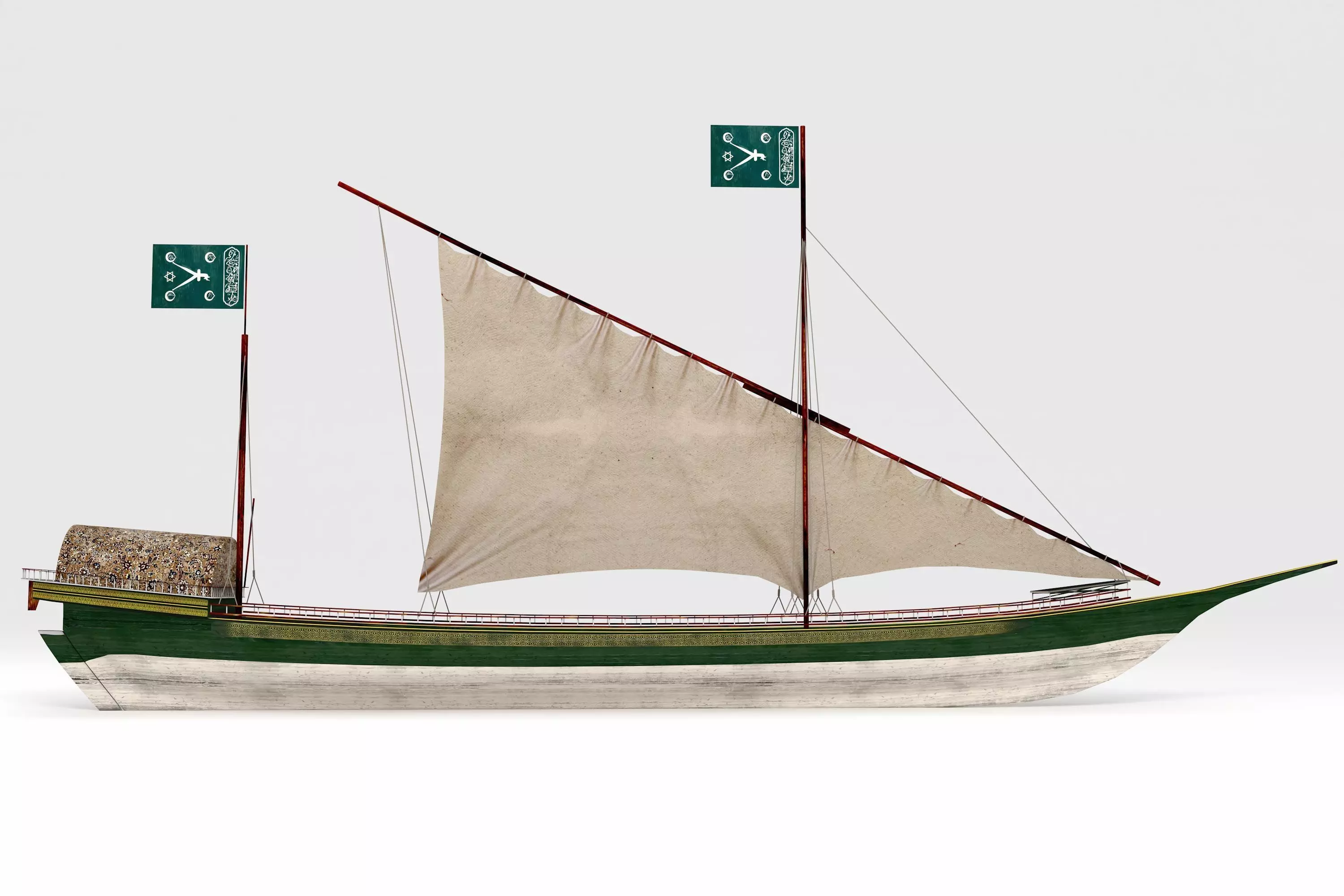 3D Ottoman Boat model 3D model_0