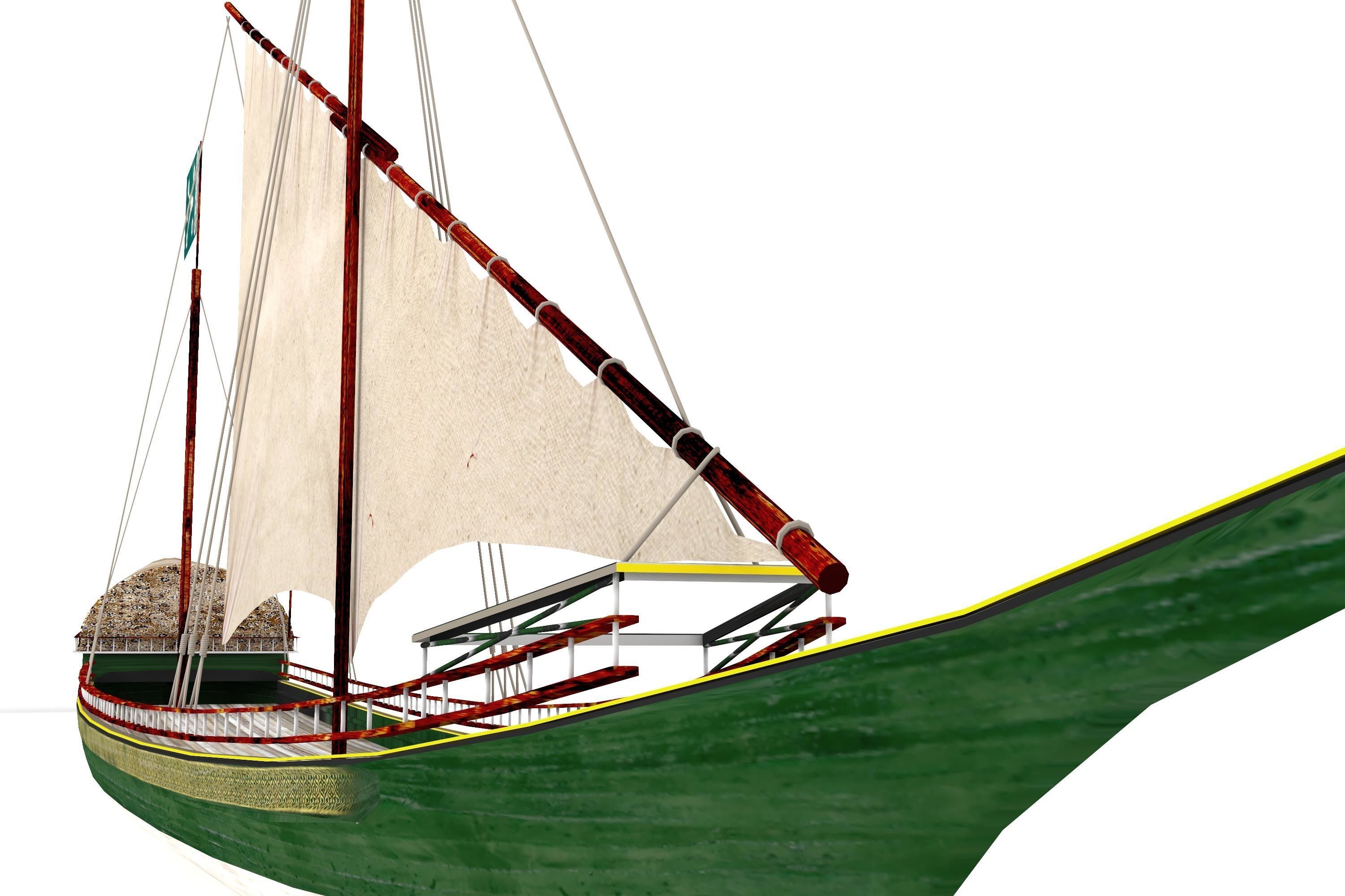 3D Ottoman Boat model 3D model_4