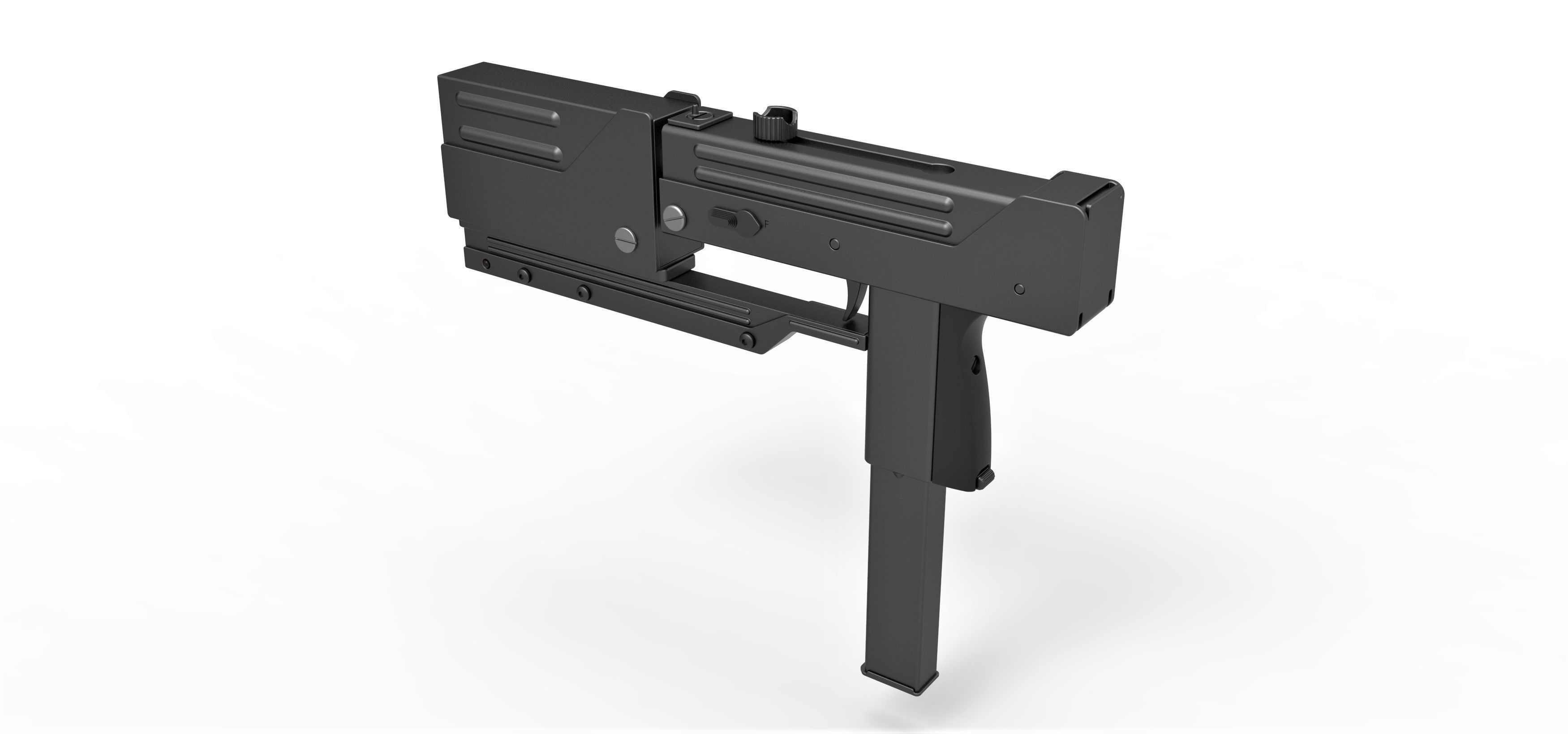 Submachine gun modified MAC-11 from the movie Blade 1998 3D model_9