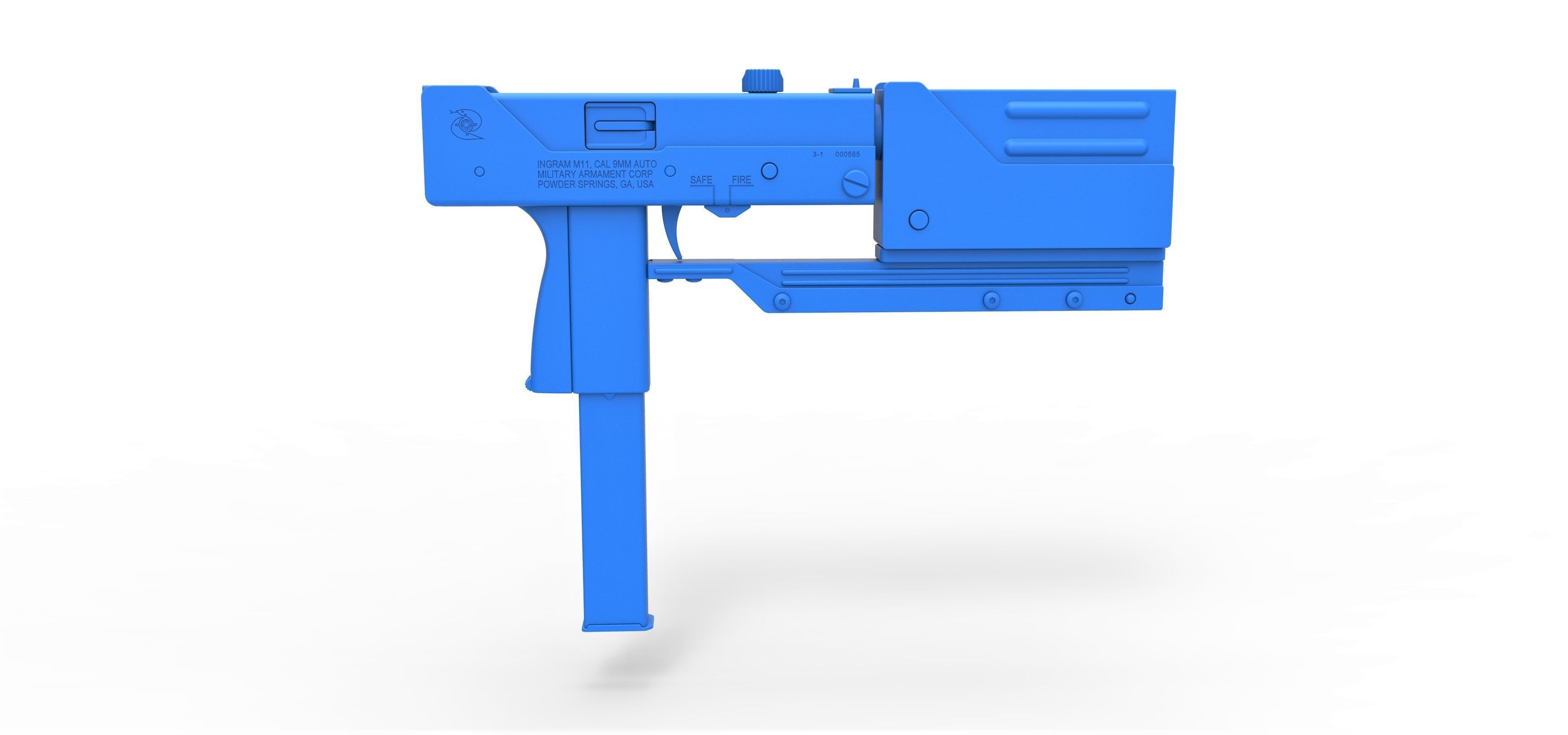 Submachine gun modified MAC-11 from the movie Blade 1998 3D model_24