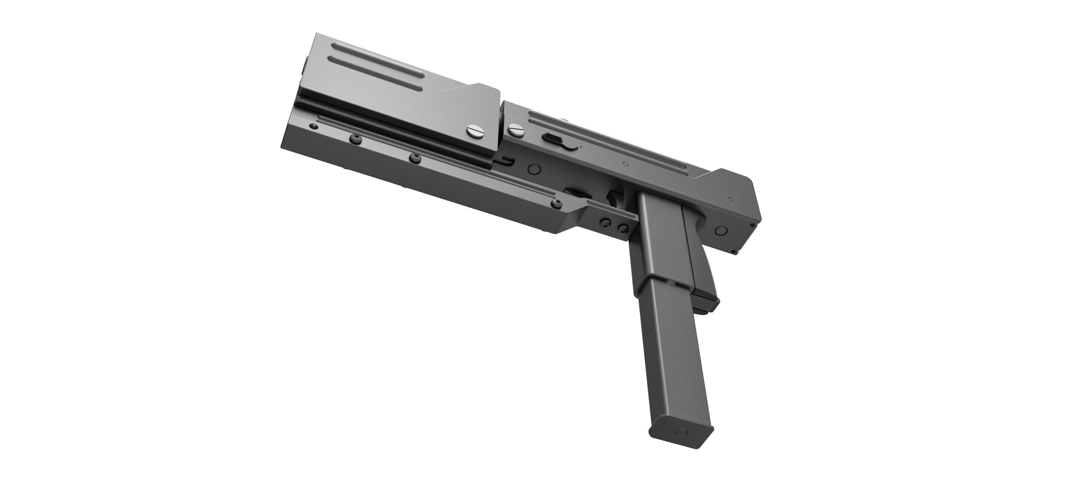 Submachine gun modified MAC-11 from the movie Blade 1998 3D model_3