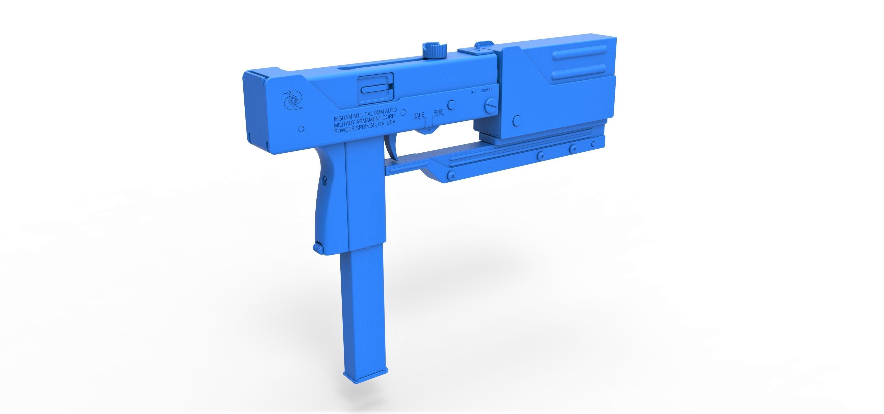 Submachine gun modified MAC-11 from the movie Blade 1998 3D model_23