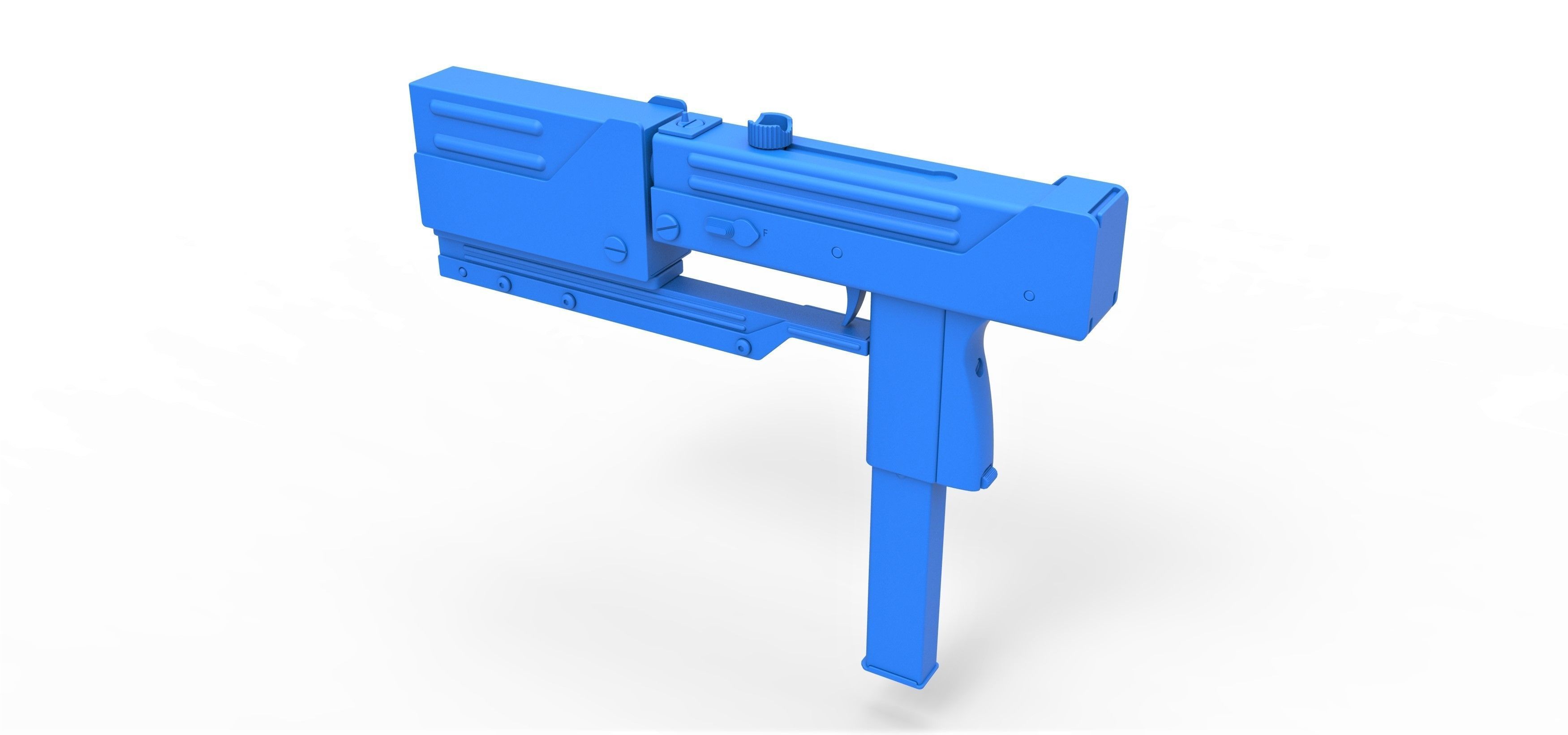 Submachine gun modified MAC-11 from the movie Blade 1998 3D model_21