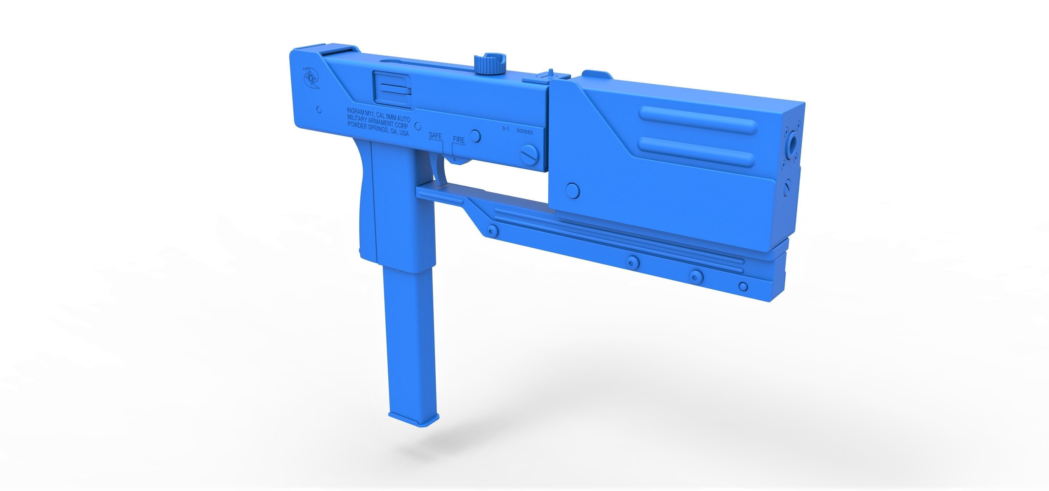 Submachine gun modified MAC-11 from the movie Blade 1998 3D model_25