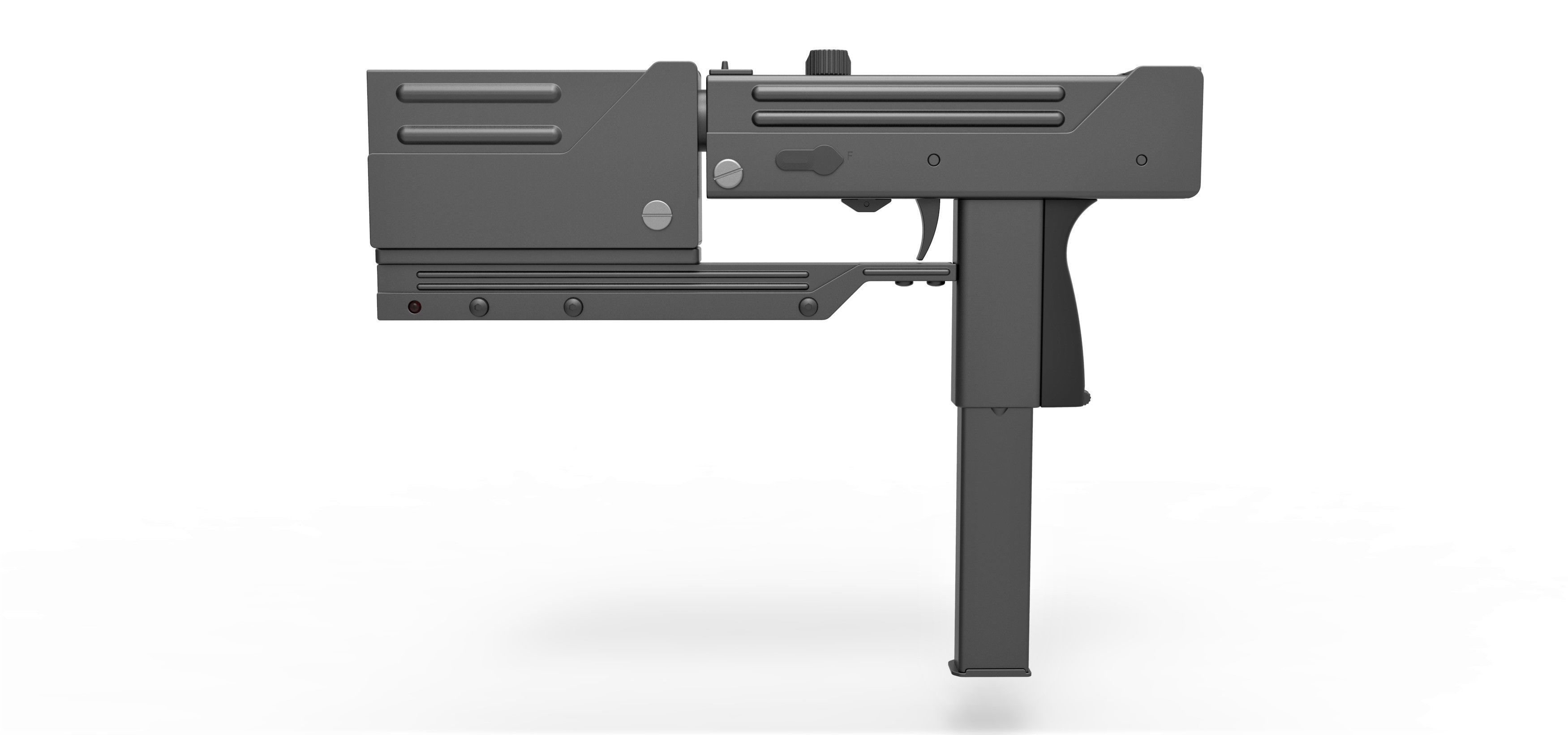 Submachine gun modified MAC-11 from the movie Blade 1998 3D model_6