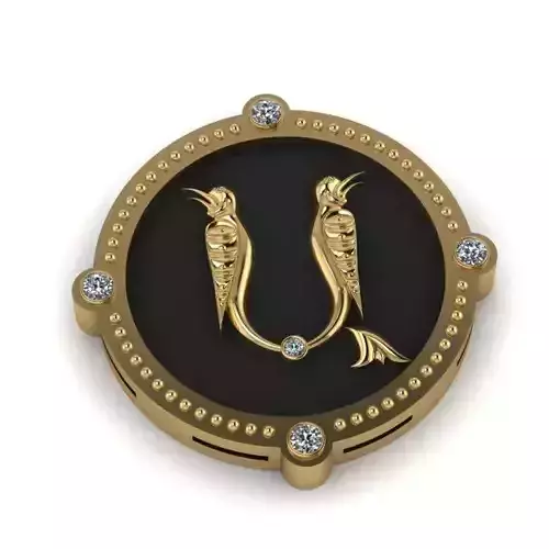 A bird-calligraphy Pendant