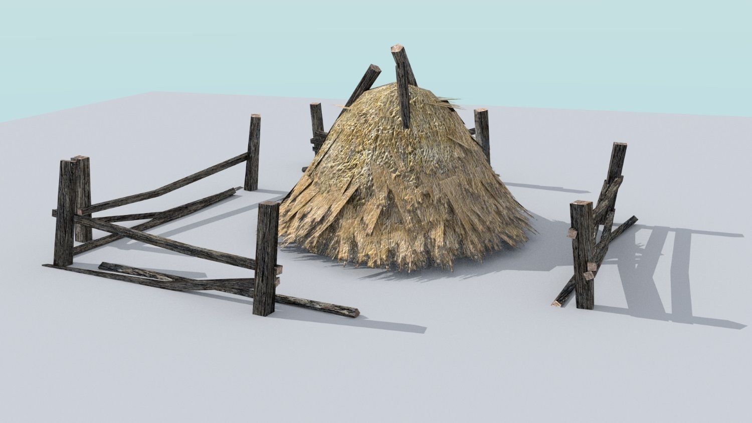 Hay Bales Pack Low-poly 3D model_9