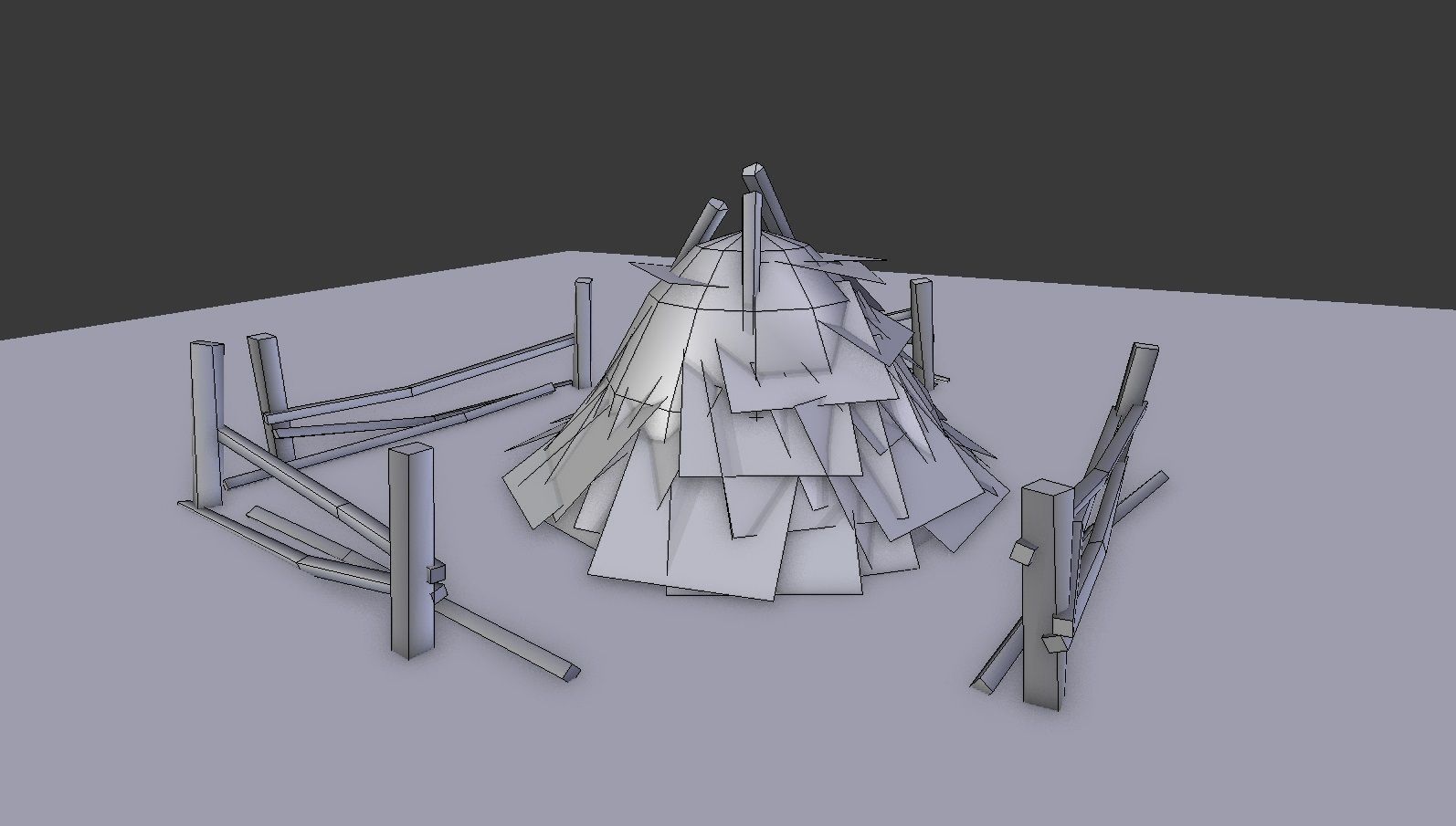 Hay Bales Pack Low-poly 3D model_7