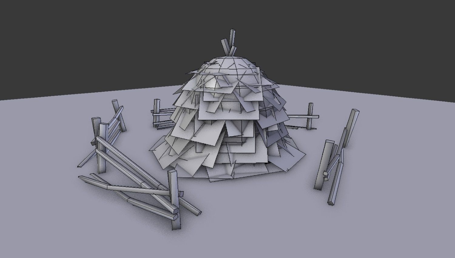 Hay Bales Pack Low-poly 3D model_8