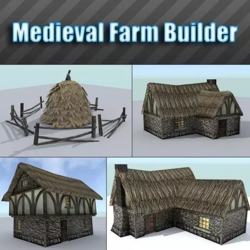 Medieval Farm Builder Low-poly 3D model_0