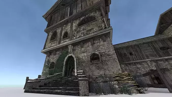 Medieval City Storehouse Low-poly 3D model 4