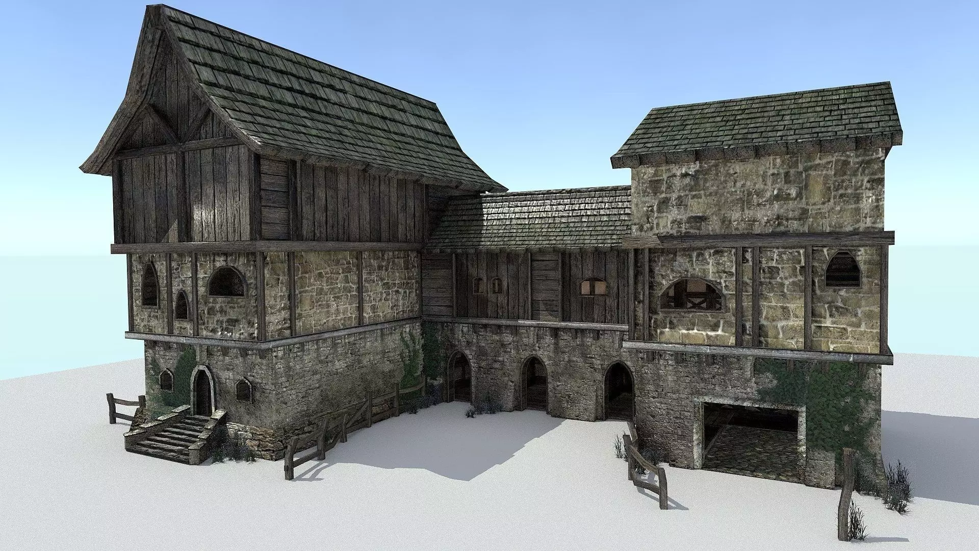 Medieval City Storehouse Low-poly 3D model