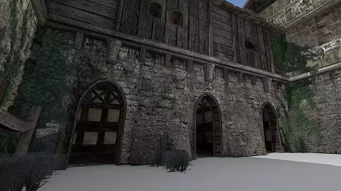 Medieval City Storehouse Low-poly 3D model 5