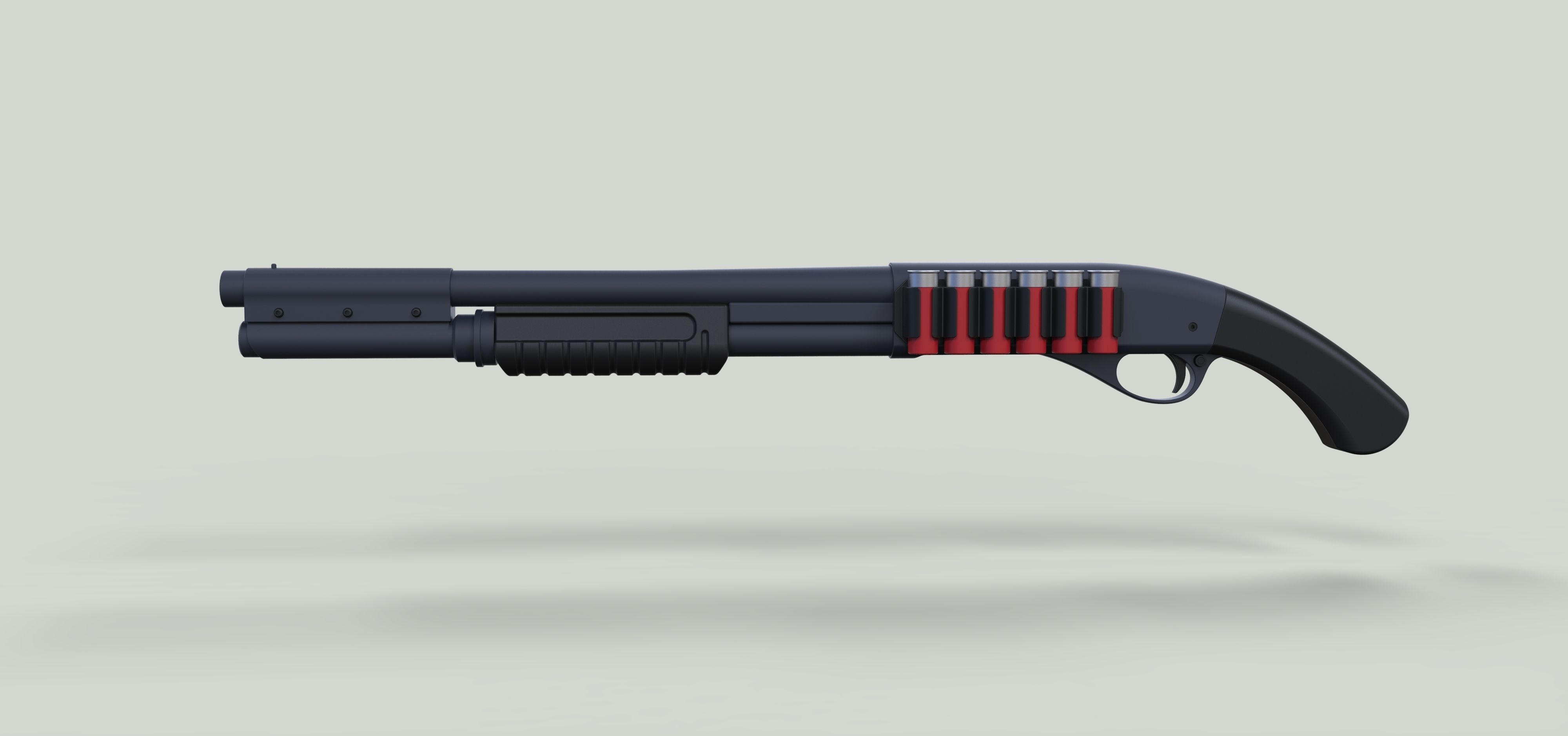 Shotgun gun 3D model_6