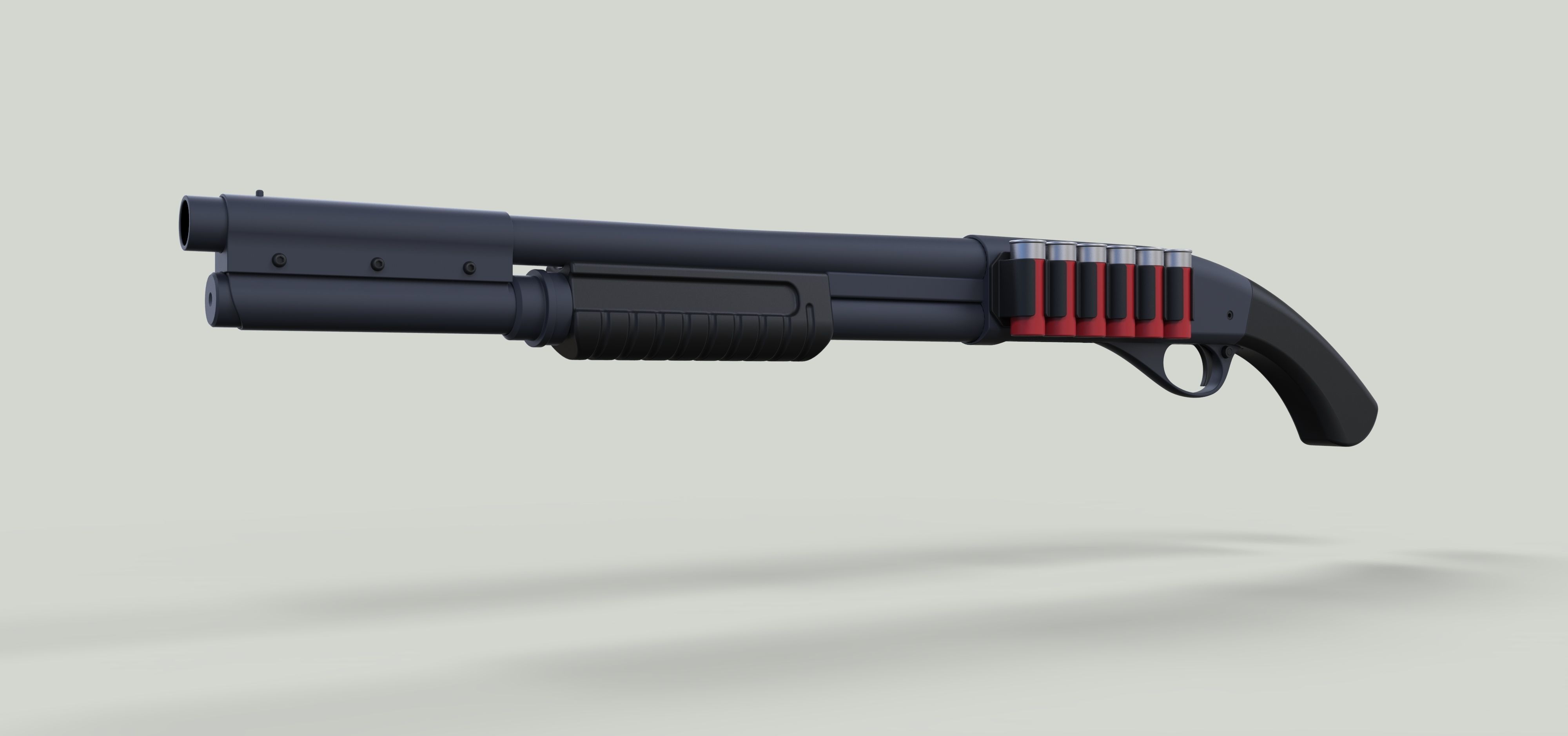 Shotgun gun 3D model_1