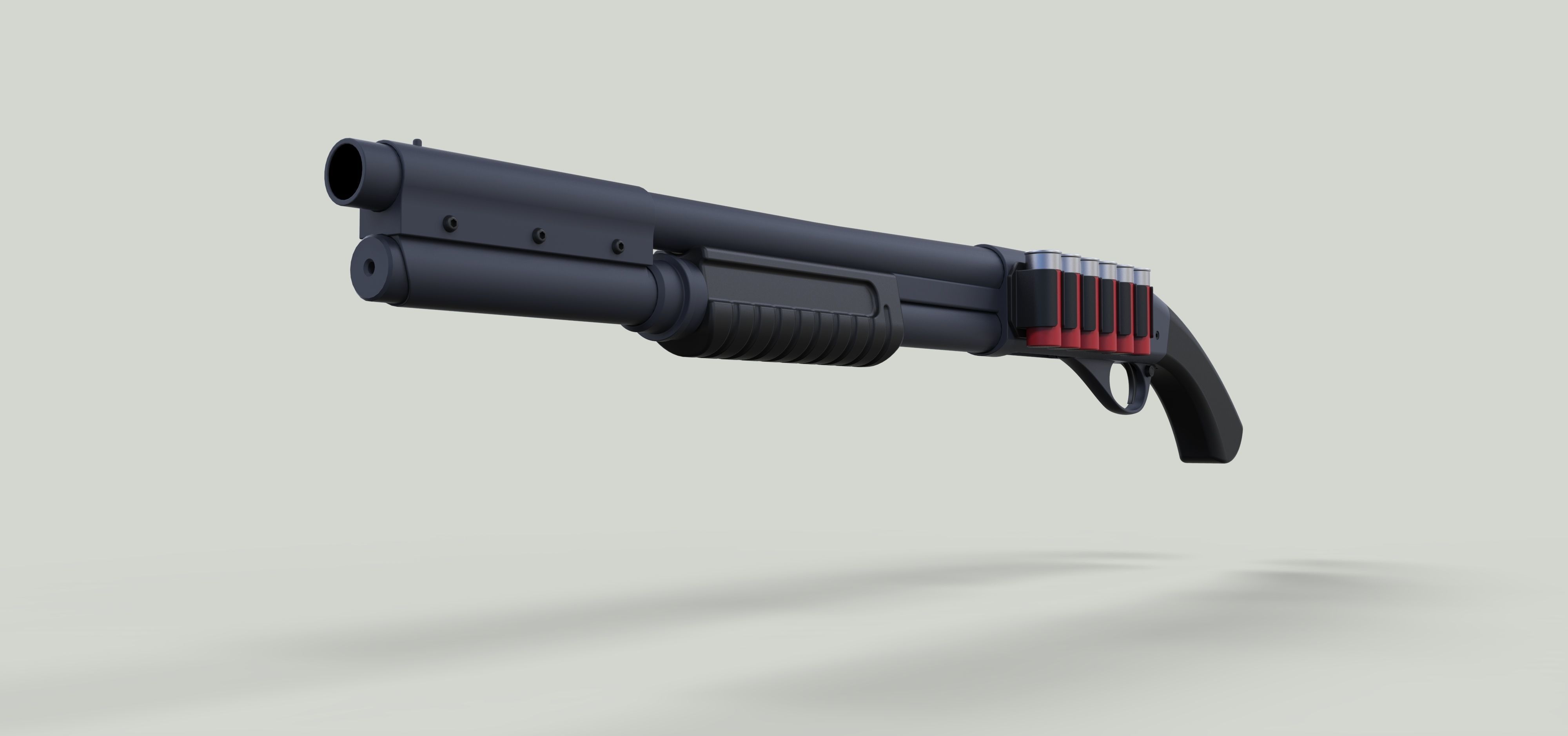 Shotgun gun 3D model_3