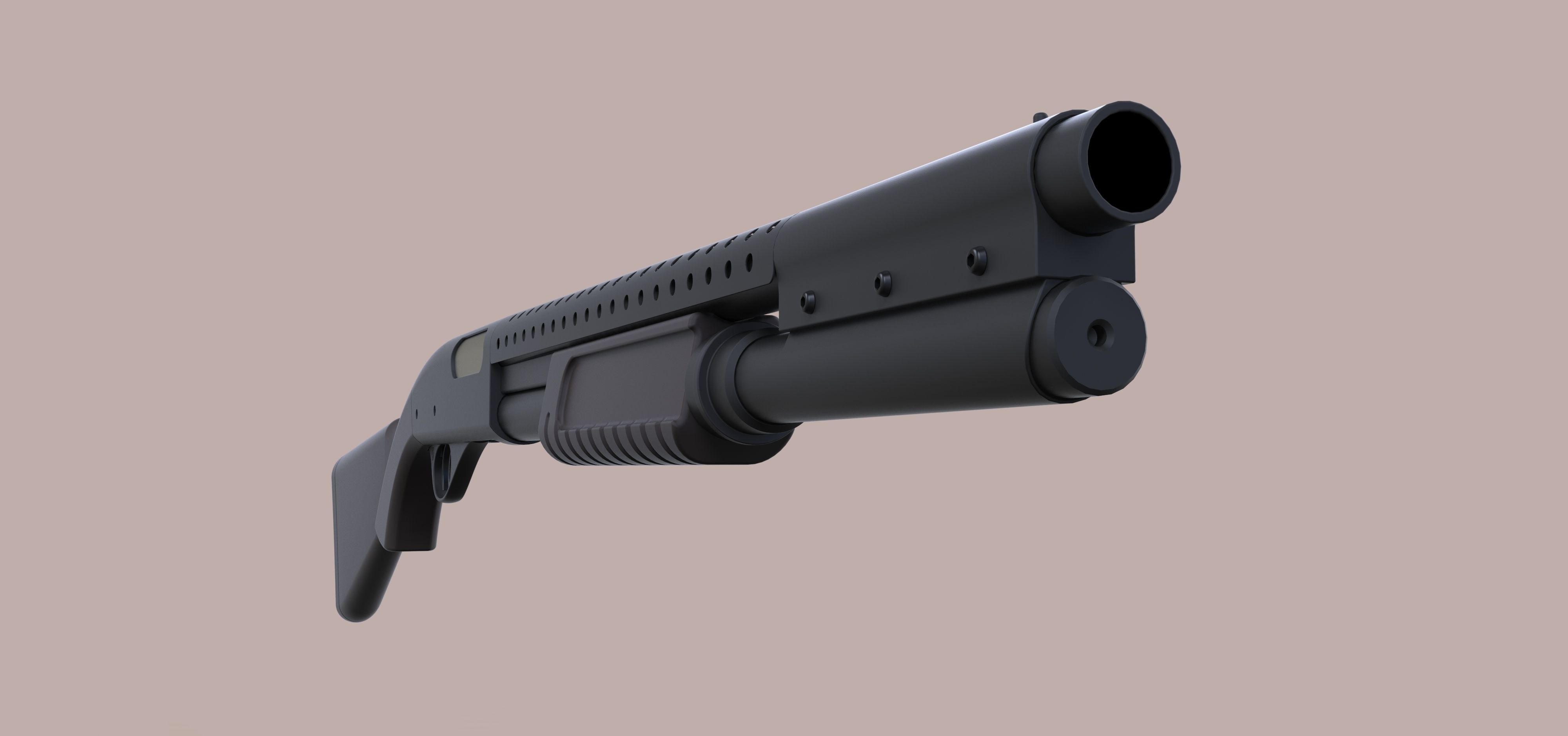 Remington 870 from the movie Terminator 3 3D model_3
