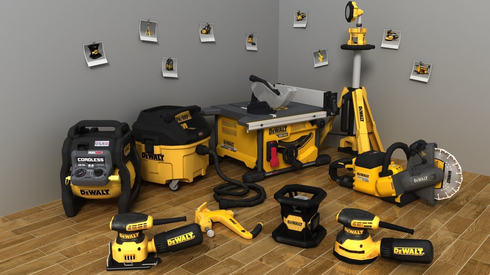 Dewalt 9 tools Part -2 Low-poly 3D model_4