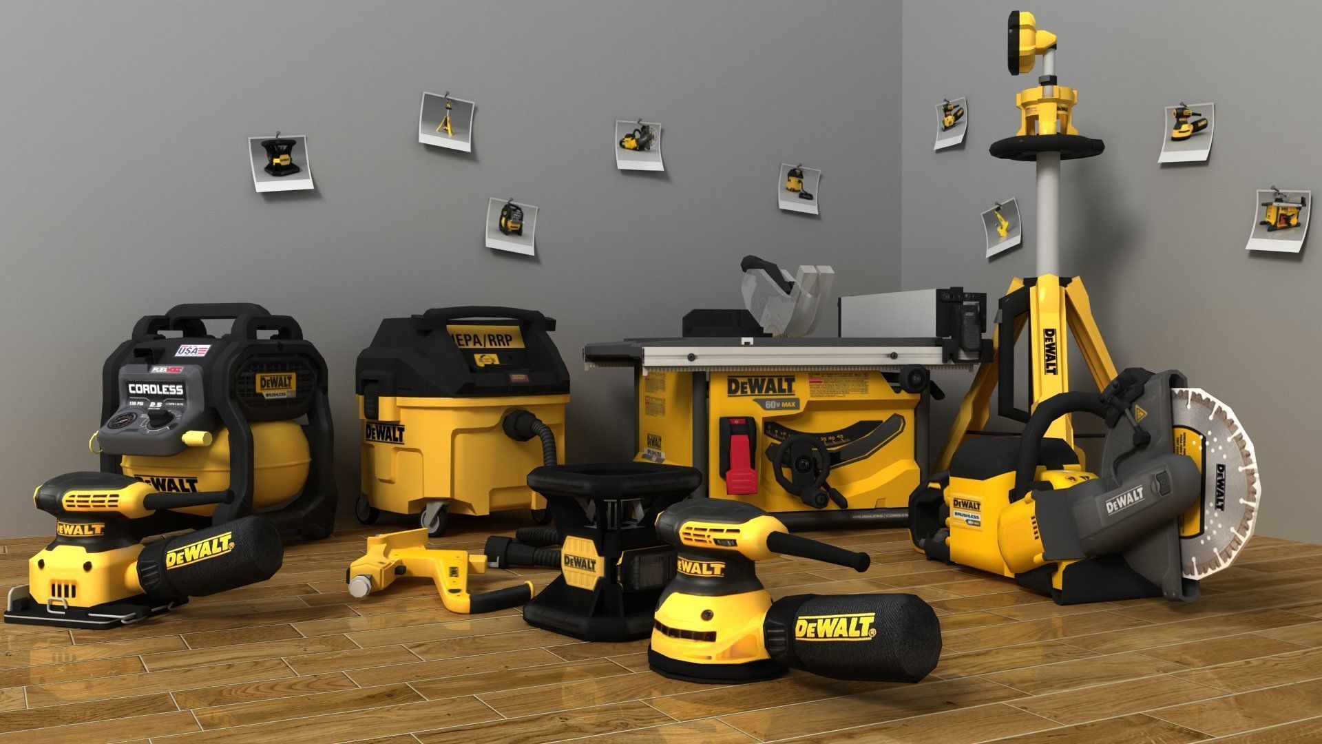 Dewalt 9 tools Part -2 Low-poly 3D model_2