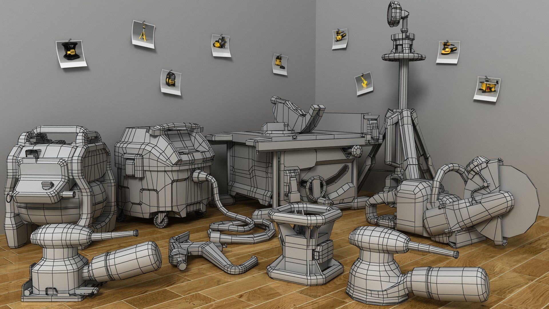 Dewalt 9 tools Part -2 Low-poly 3D model_1