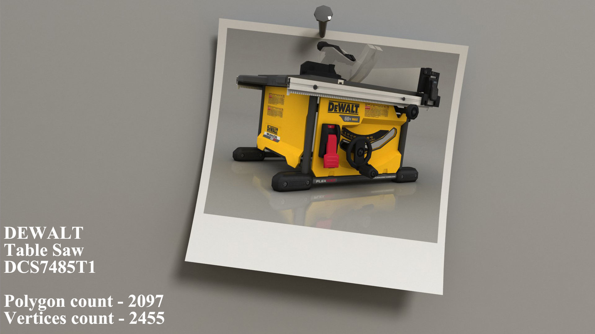 Dewalt 9 tools Part -2 Low-poly 3D model_9