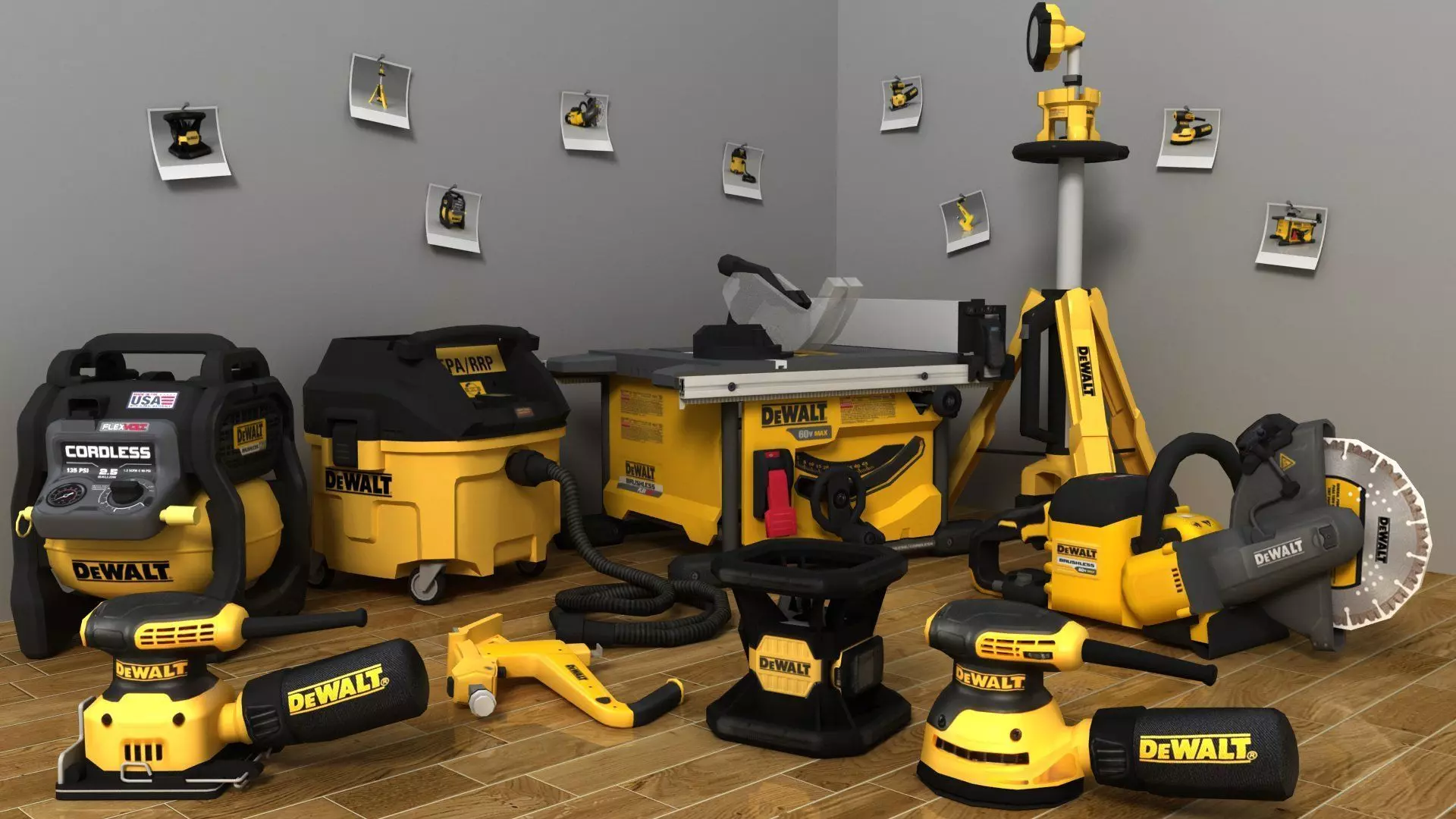 Dewalt 9 tools Part -2 Low-poly 3D model_0