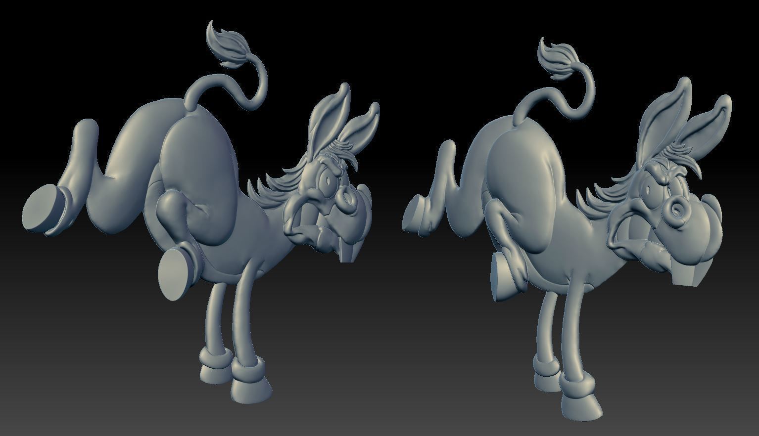 Angry Donkey kick - relief -2019 3D print model_1