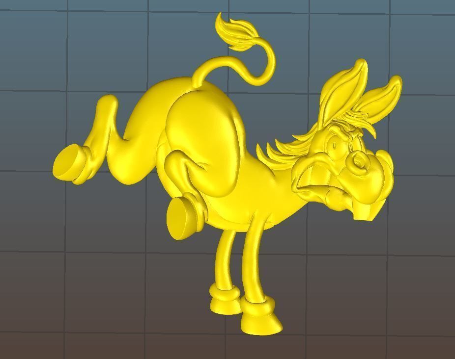Angry Donkey kick - relief -2019 3D print model_3