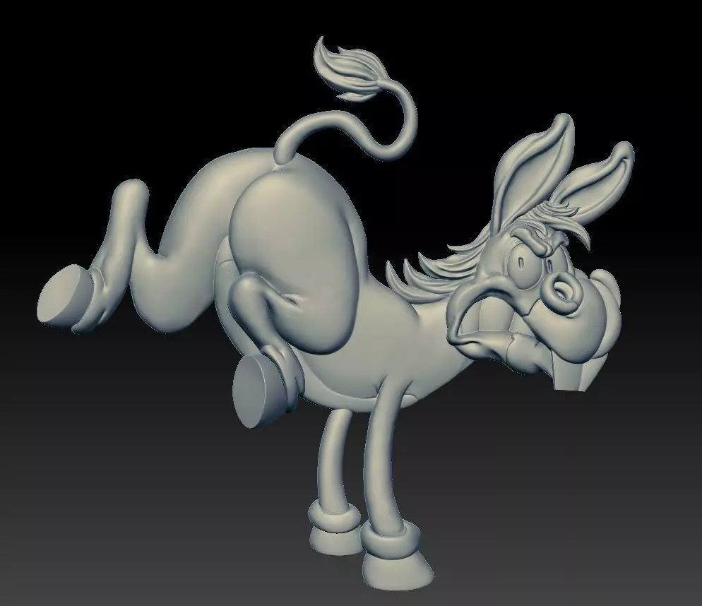 Angry Donkey kick - relief -2019 3D print model_0