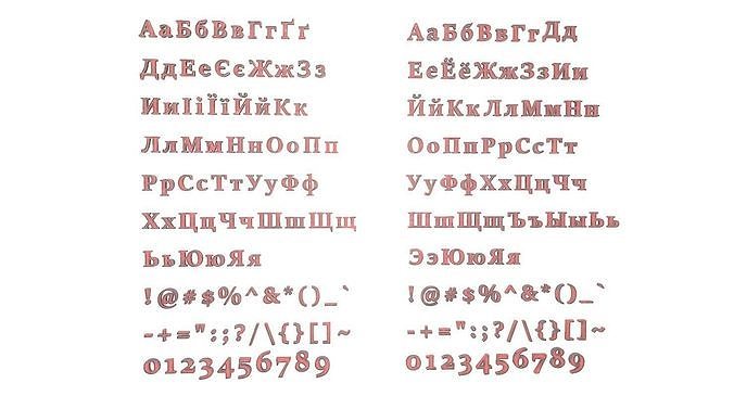 Russian and Ukrainian Letters - Steel Red Low-poly 3D model