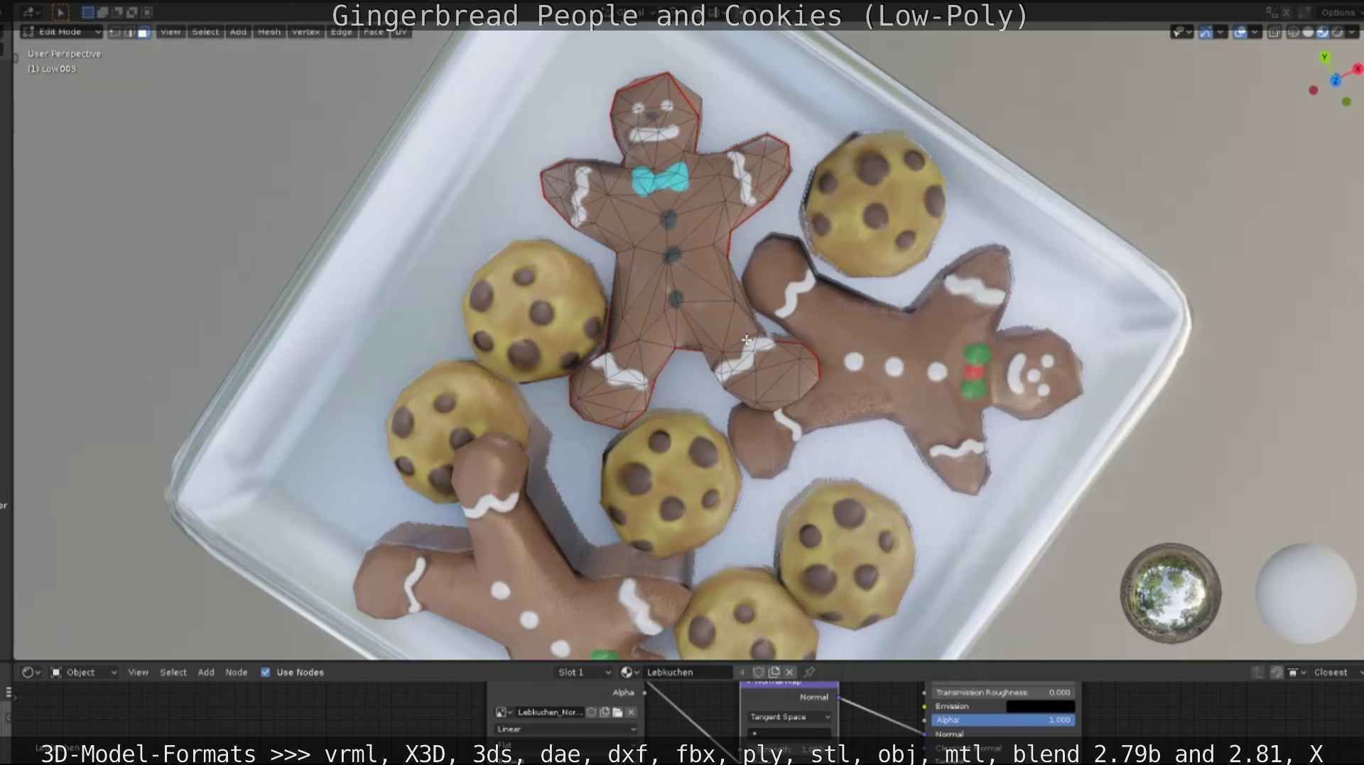 Gingerbread People And Cookies Low-Poly Low-poly 3D model_95