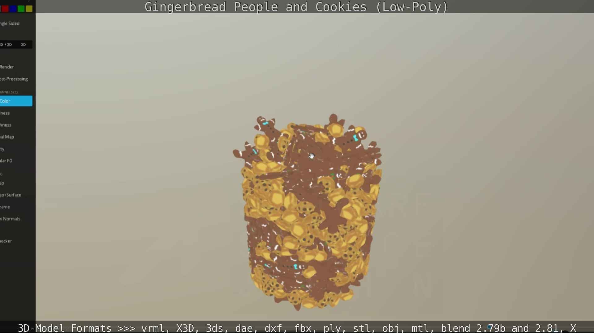 Gingerbread People And Cookies Low-Poly Low-poly 3D model_63