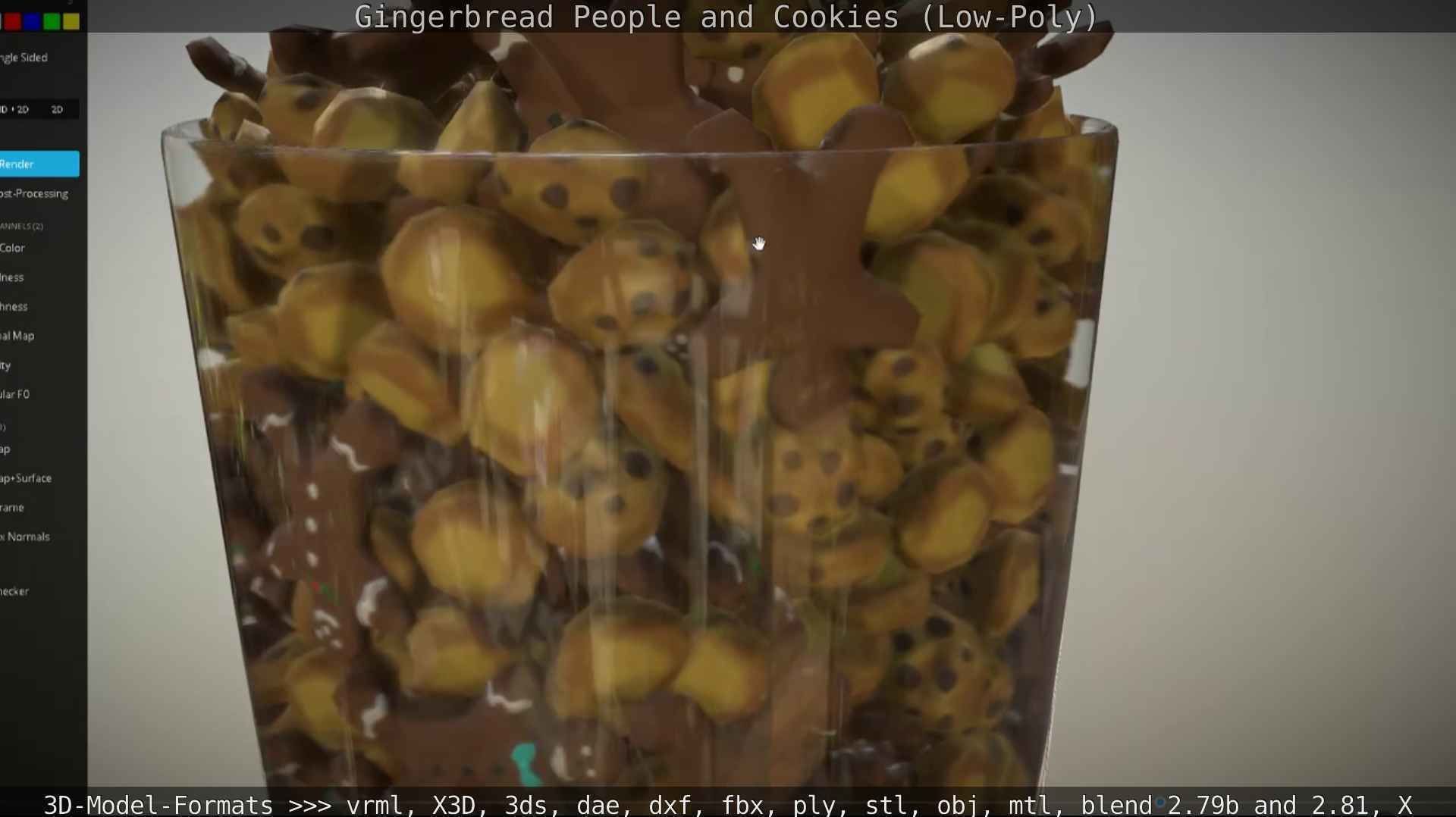 Gingerbread People And Cookies Low-Poly Low-poly 3D model_80