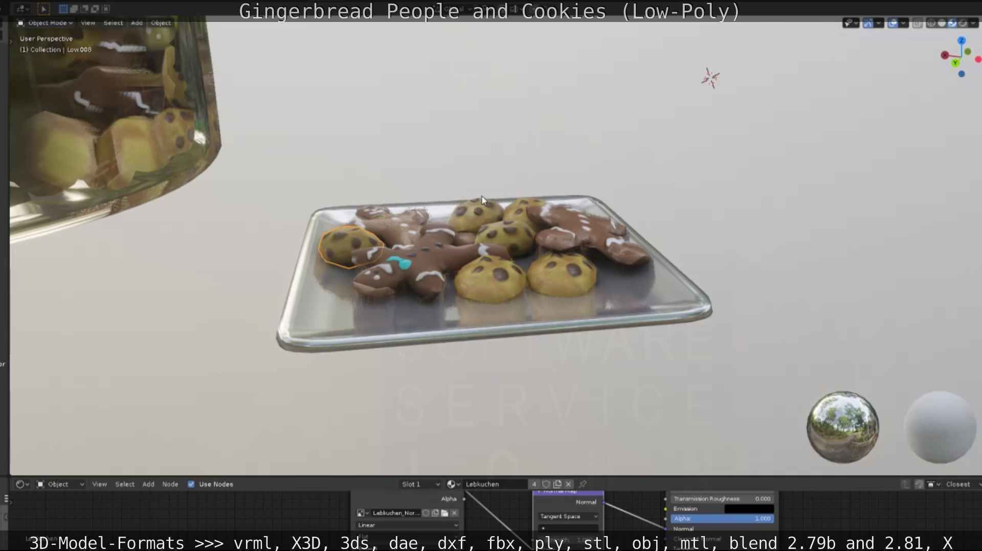 Gingerbread People And Cookies Low-Poly Low-poly 3D model_39