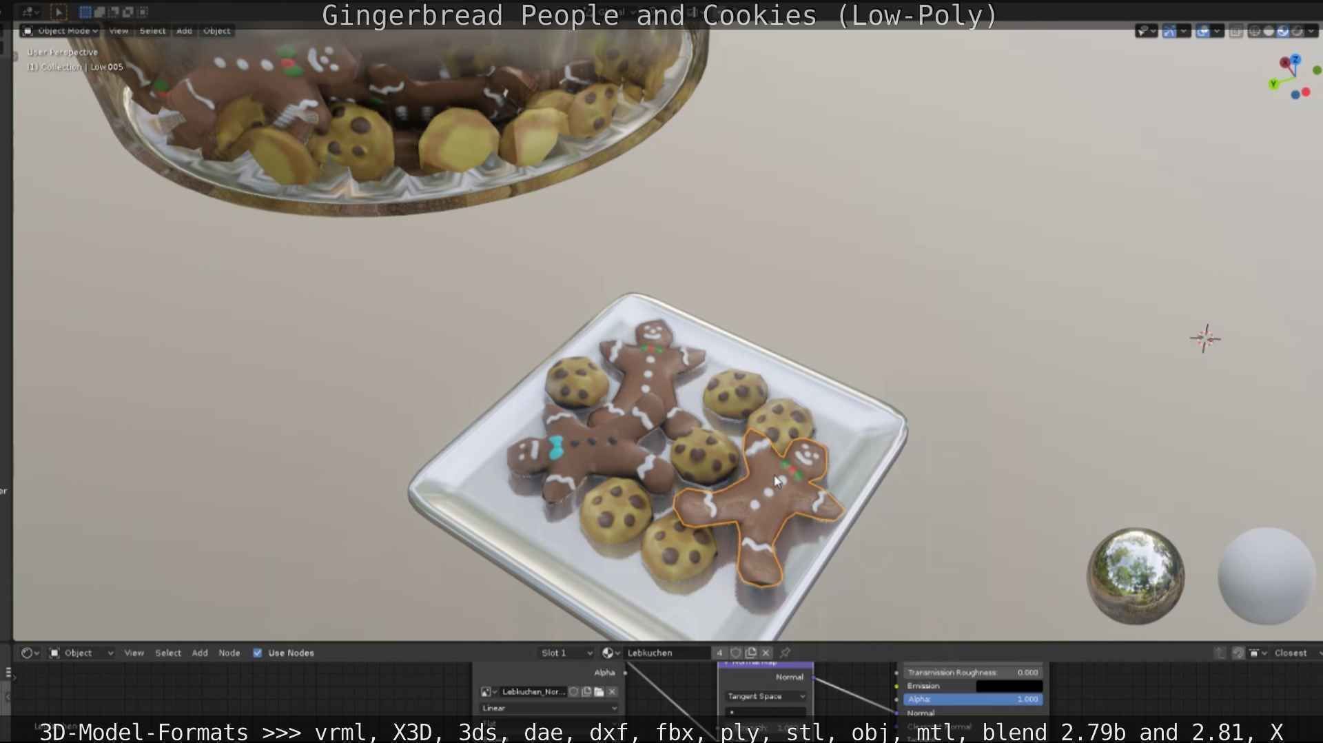 Gingerbread People And Cookies Low-Poly Low-poly 3D model_89