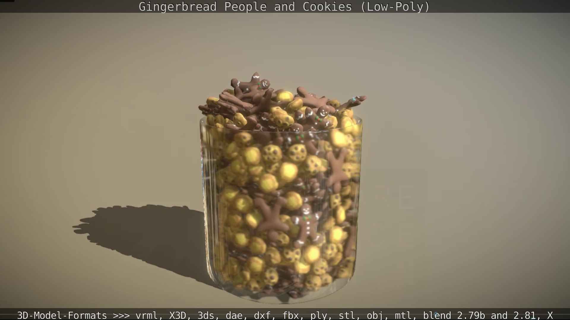 Gingerbread People And Cookies Low-Poly Low-poly 3D model_30