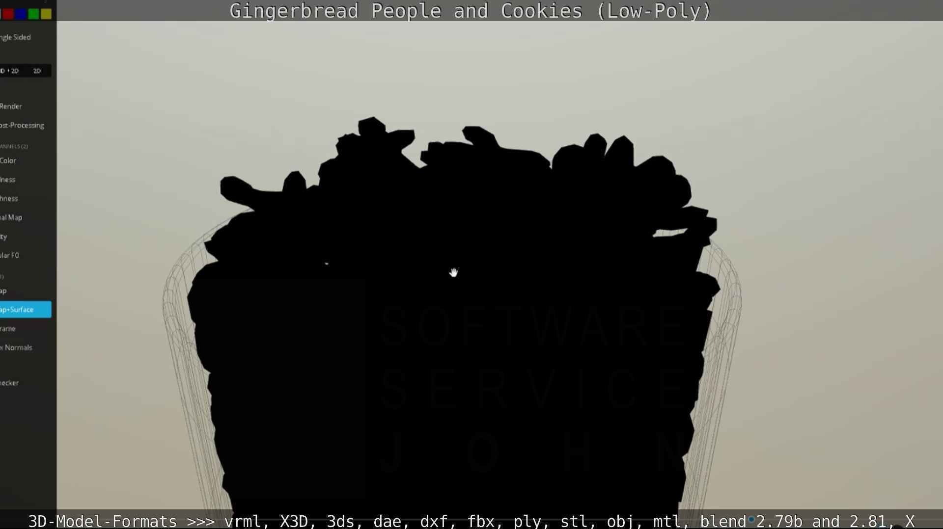 Gingerbread People And Cookies Low-Poly Low-poly 3D model_84