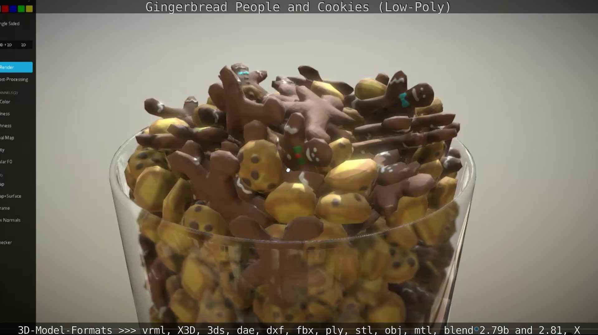 Gingerbread People And Cookies Low-Poly Low-poly 3D model_81