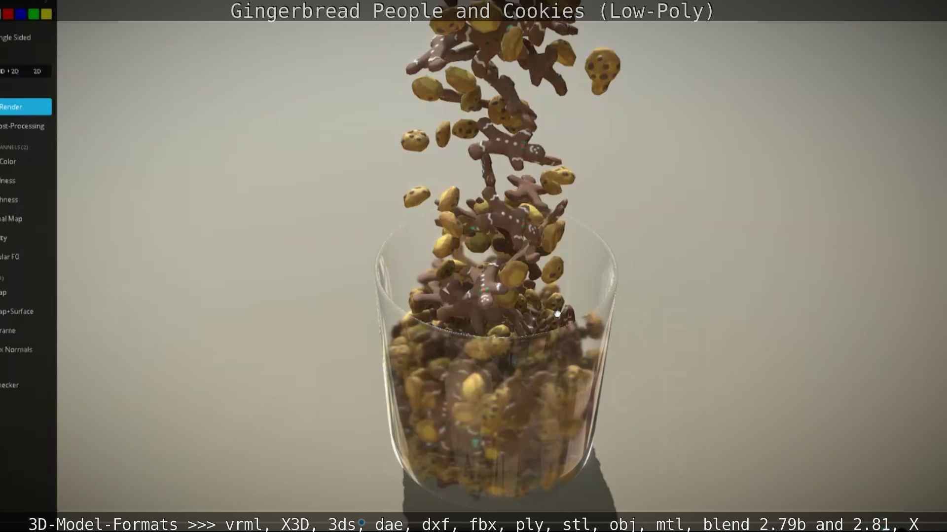 Gingerbread People And Cookies Low-Poly Low-poly 3D model_60