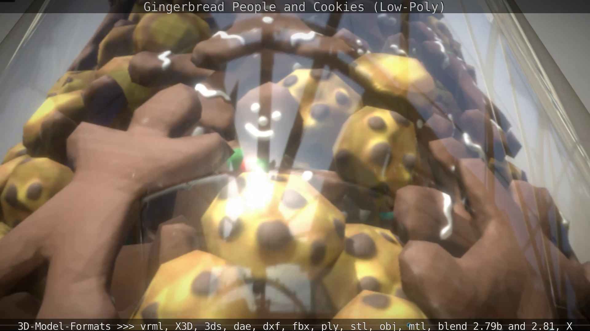 Gingerbread People And Cookies Low-Poly Low-poly 3D model_24