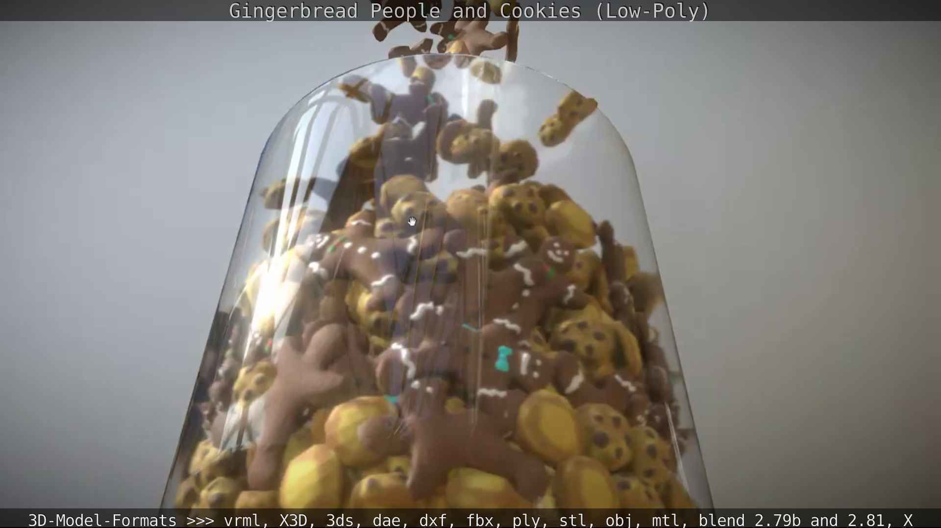 Gingerbread People And Cookies Low-Poly Low-poly 3D model_25