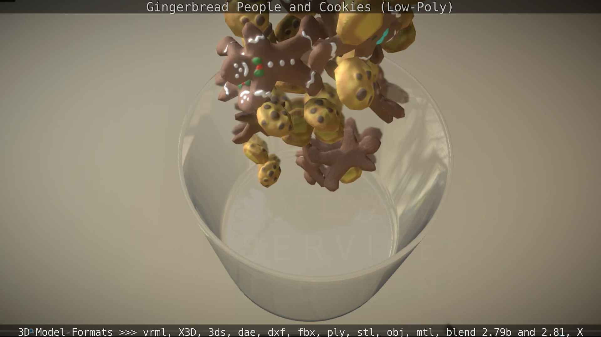 Gingerbread People And Cookies Low-Poly Low-poly 3D model_122