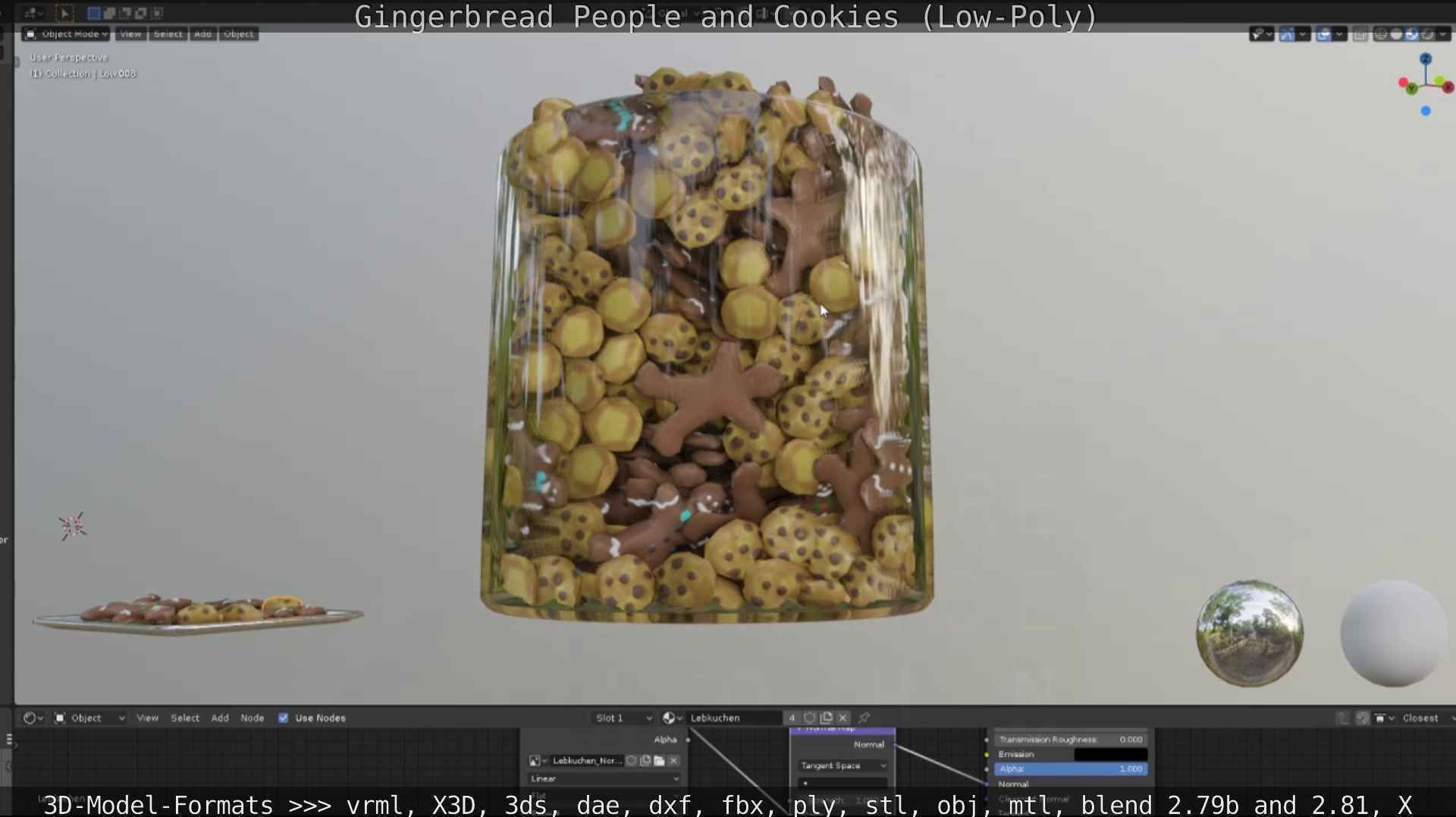 Gingerbread People And Cookies Low-Poly Low-poly 3D model_12