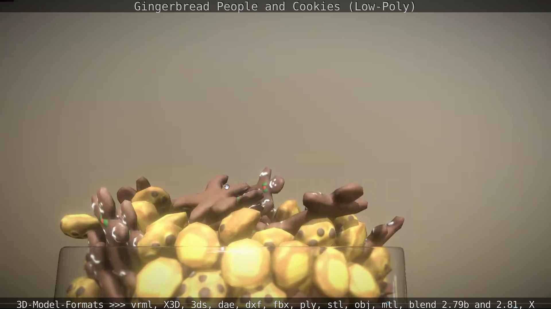 Gingerbread People And Cookies Low-Poly Low-poly 3D model_55