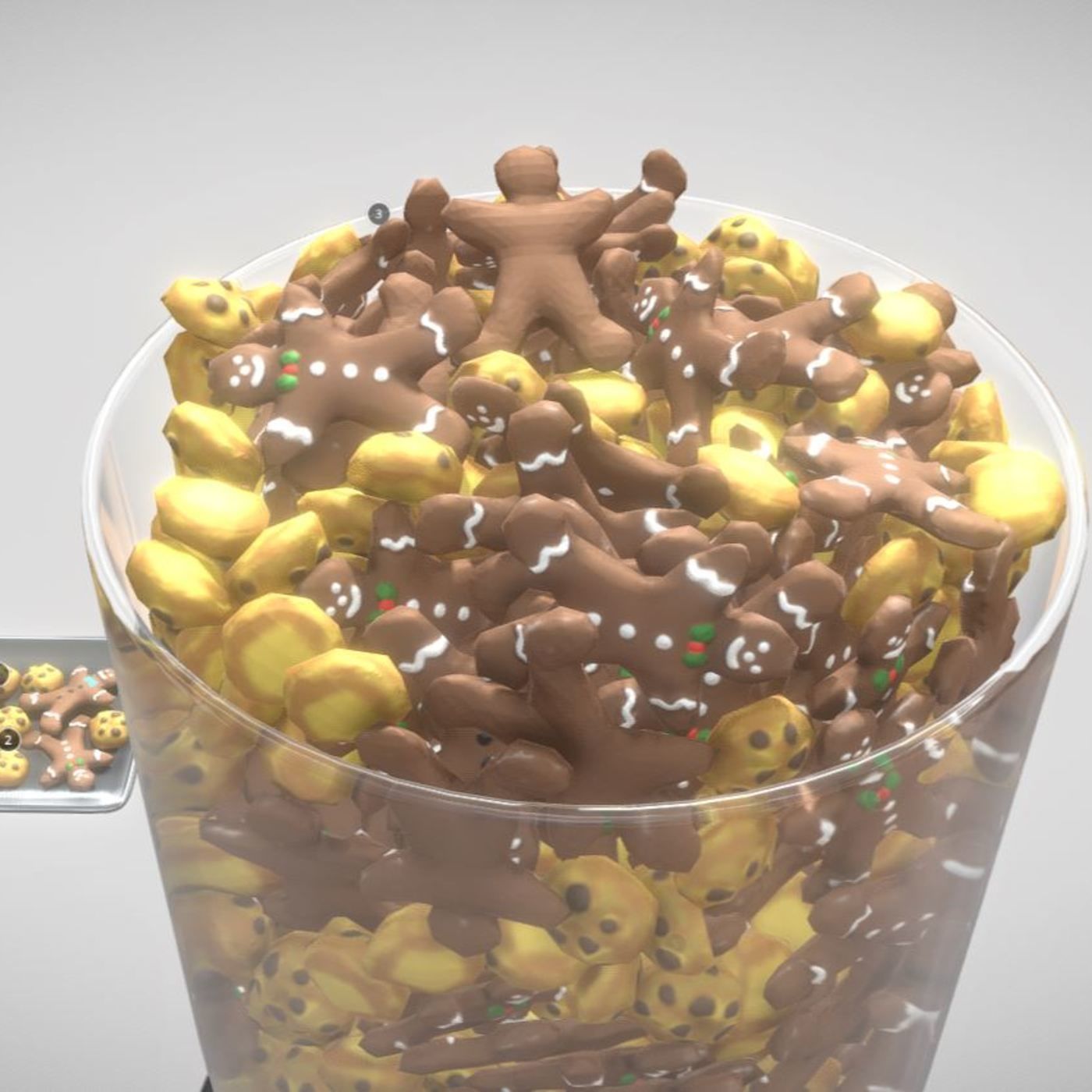 Gingerbread People And Cookies Low-Poly Low-poly 3D model_9