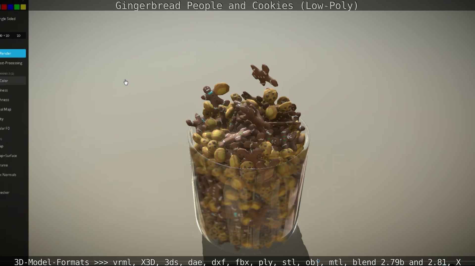 Gingerbread People And Cookies Low-Poly Low-poly 3D model_62